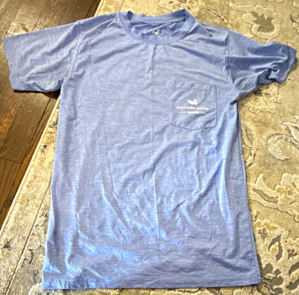 Southern Marsh FieldTec Men’s XS Blue Graphic Crew Neck Pocket T-Shirt